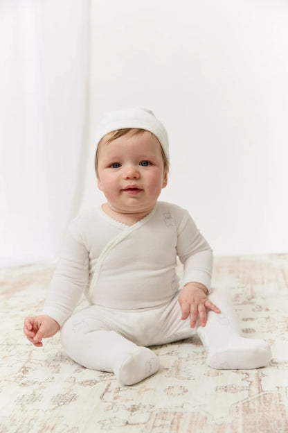Kipp Petit Ours Pattern Footie + Hat - Blue