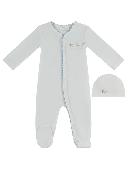 Kipp Petits Amis Terry Footie & Hat Set - Blue