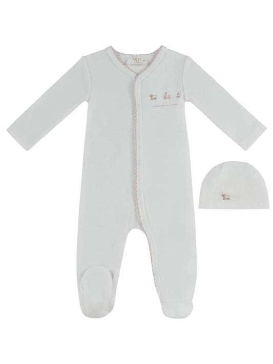 Kipp Petits Amis Terry Footie & Hat Set - Pink