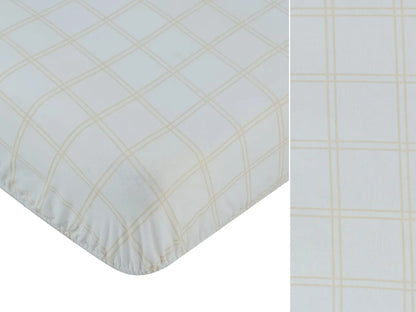 Kipp Whinny Plaid Fitted Bassinet Sheet - Stone