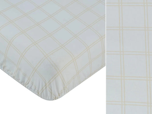 Kipp Whinny Plaid Fitted Bassinet Sheet - Stone
