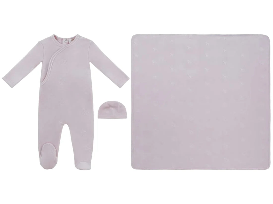 Kipp Whinny Wrap Footie, Hat & Blanket Set - Pink