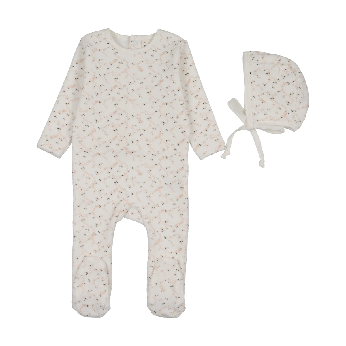 Lilette Branch Velour Footie Set