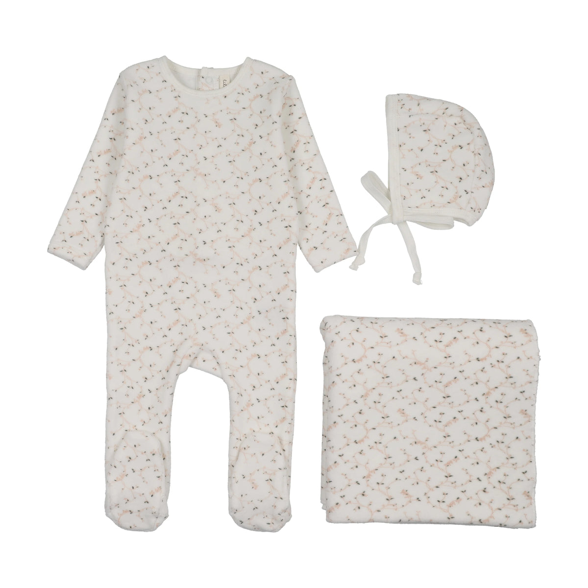 Lilette Branch Velour Layette Set