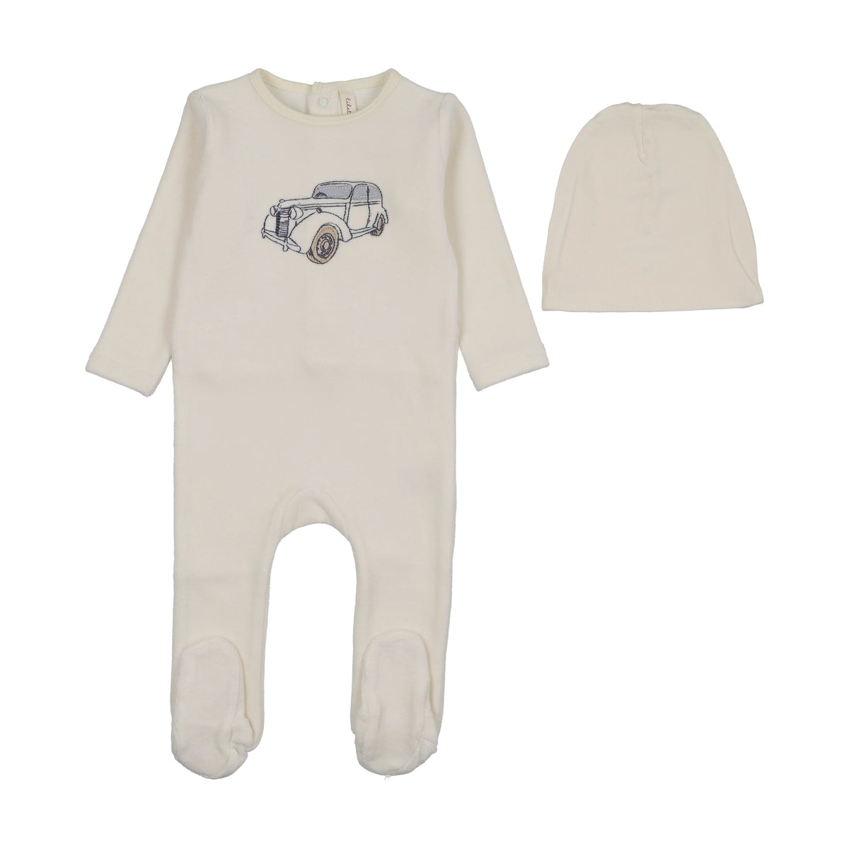 Lilette Stitched Graphic Velour Footie Set