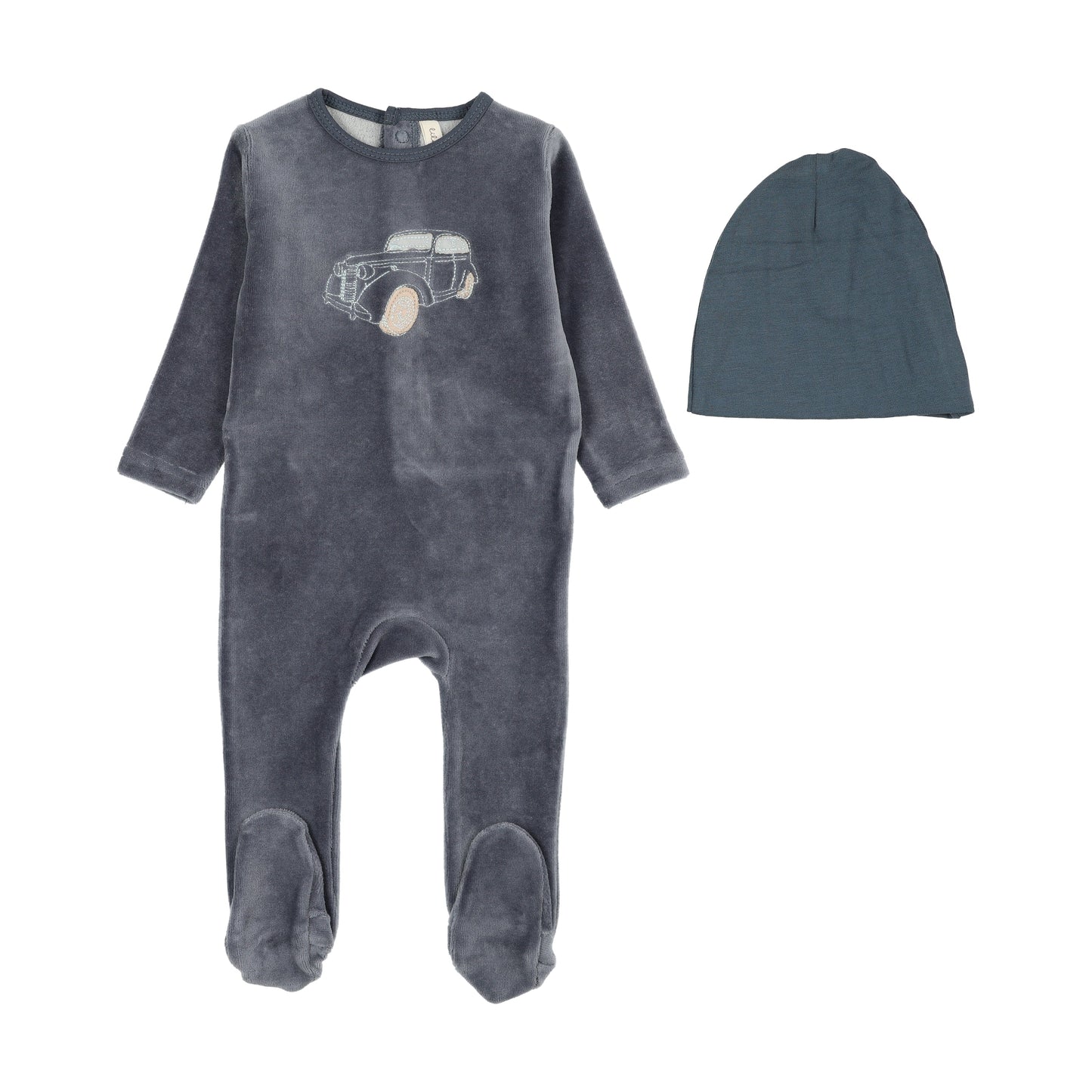 Lilette Stitched Graphic Velour Footie Set