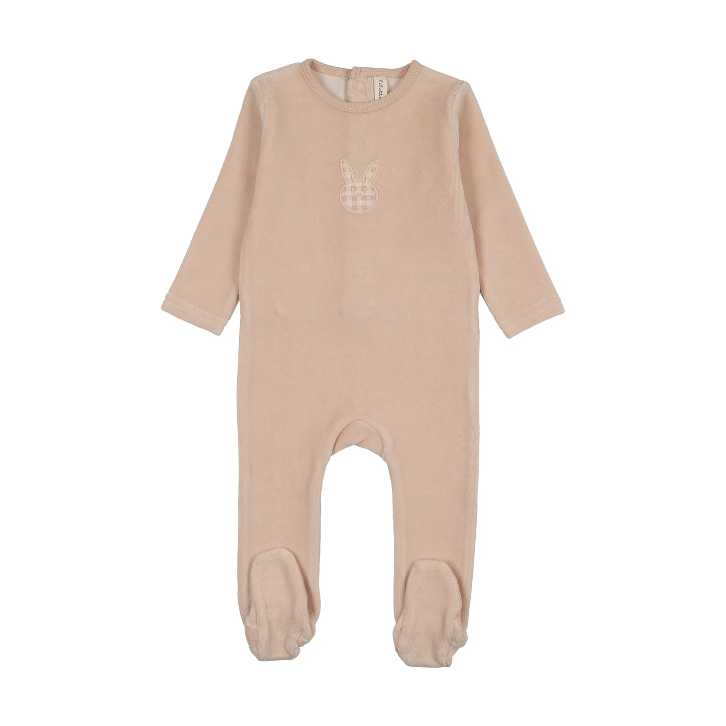 Lilette Velour Gingham Bunny Footie