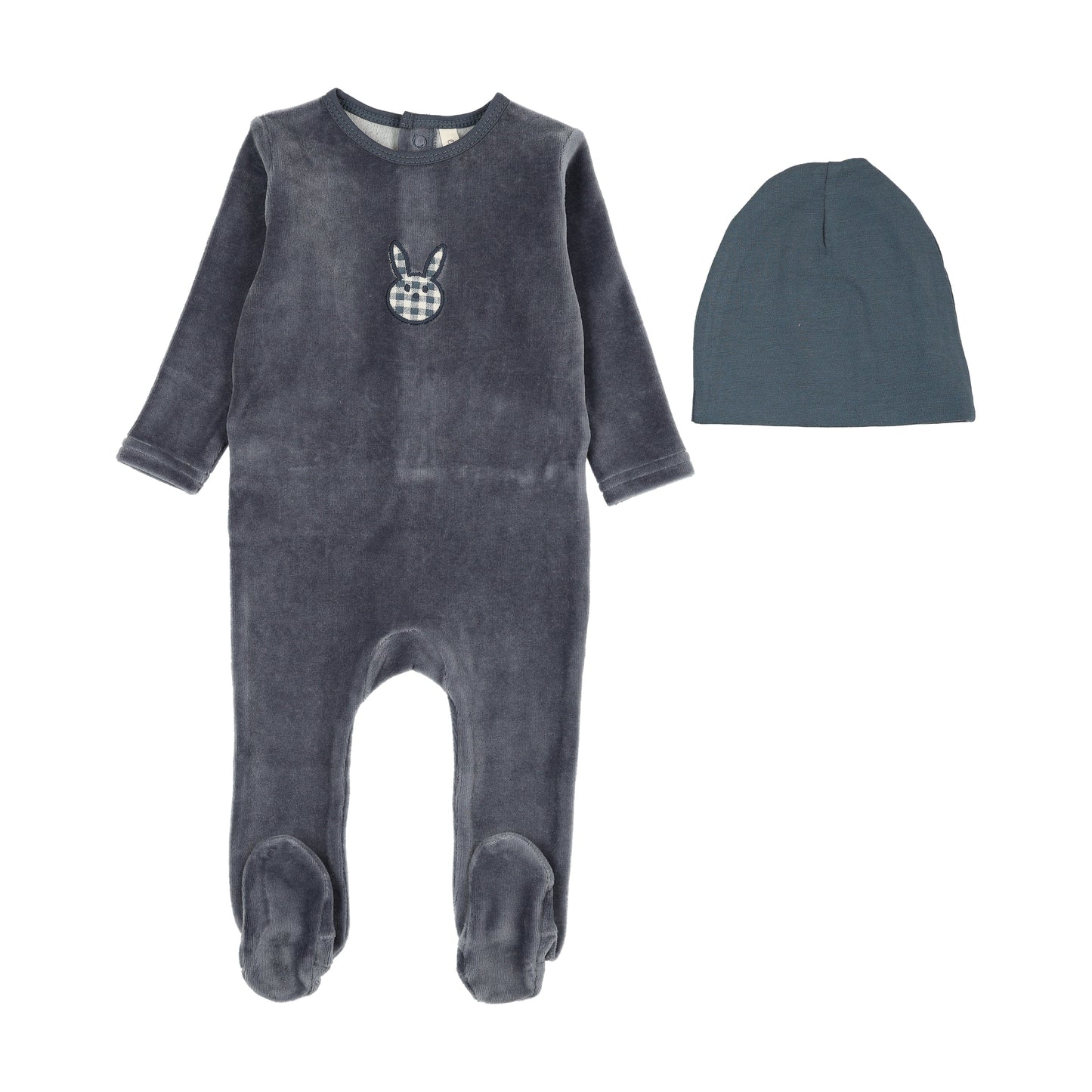 Lilette Velour Gingham Bunny Footie Set