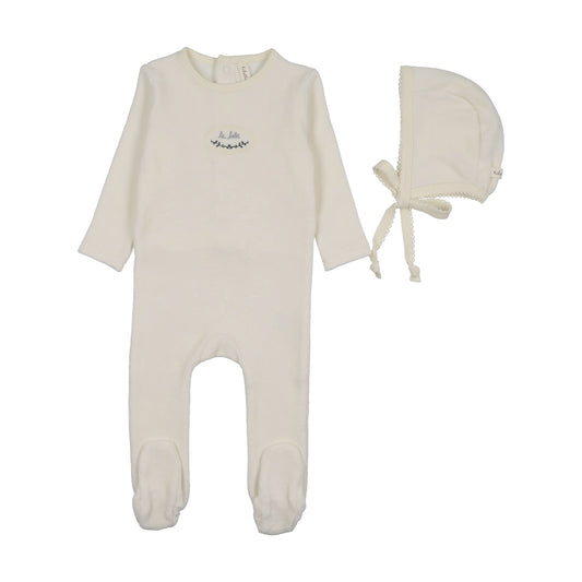 Lilette Velour Patch Footies Set