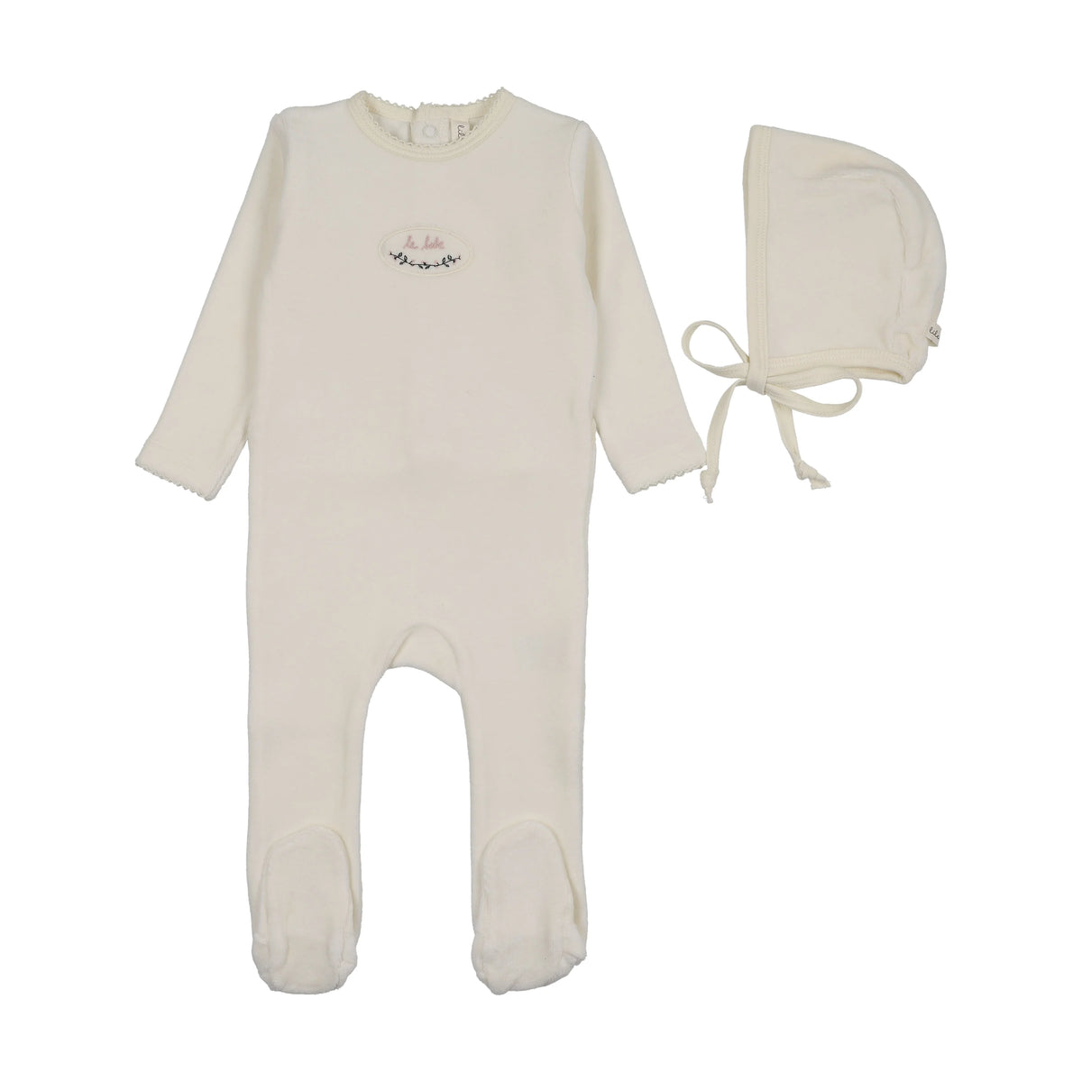 Lilette Velour Patch Footies Set