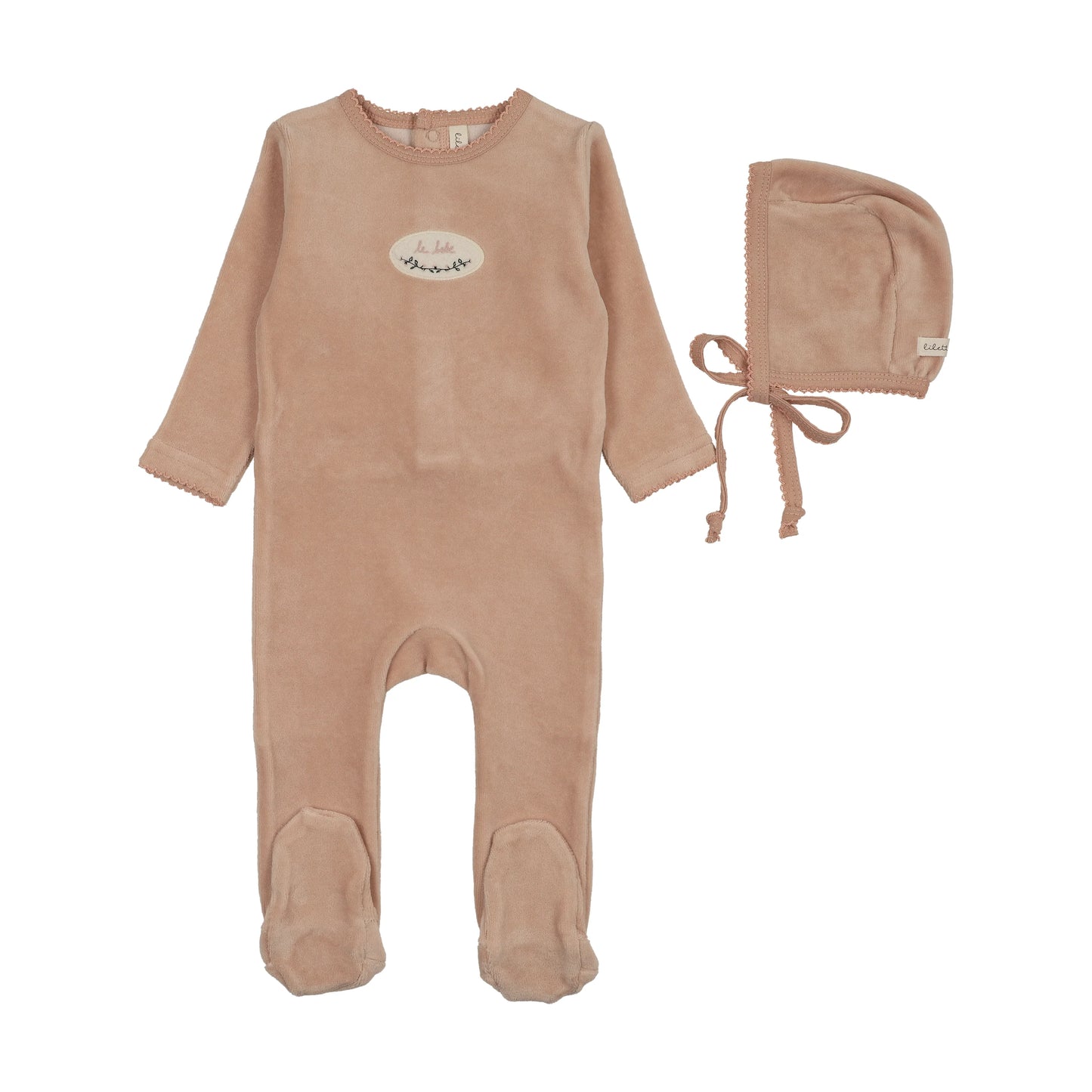 Lilette Velour Patch Footies Set