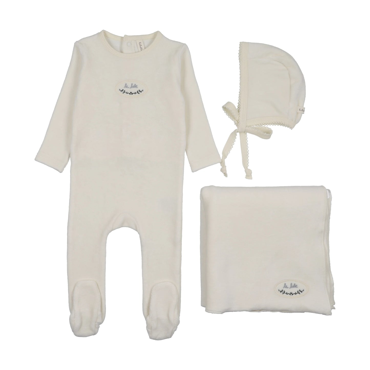 Lilette Velour Patch Layette Set