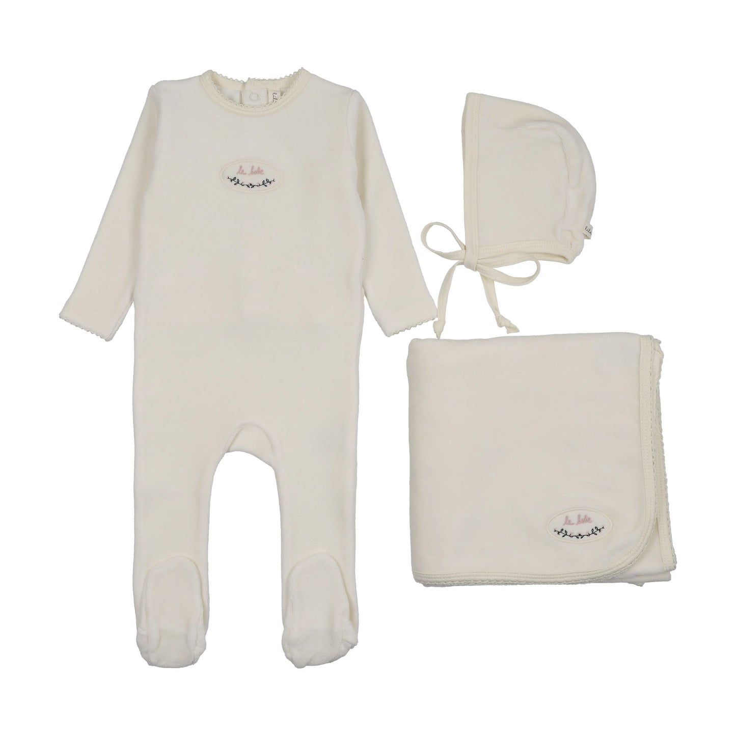 Lilette Velour Patch Layette Set