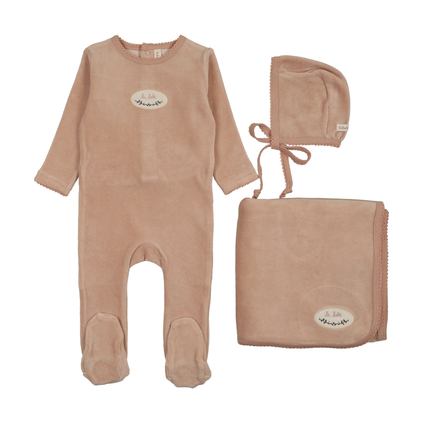 Lilette Velour Patch Layette Set