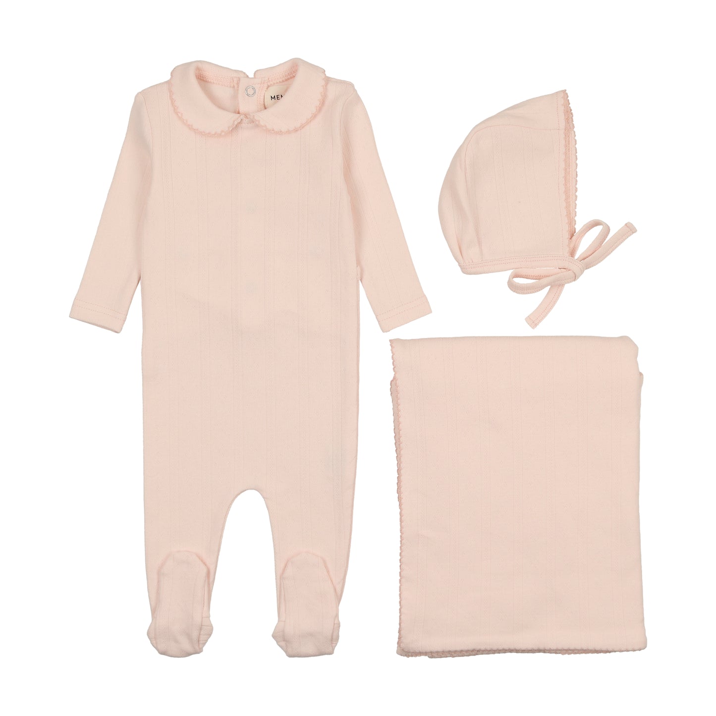 Mema Knits Pointelle Three Piece Set