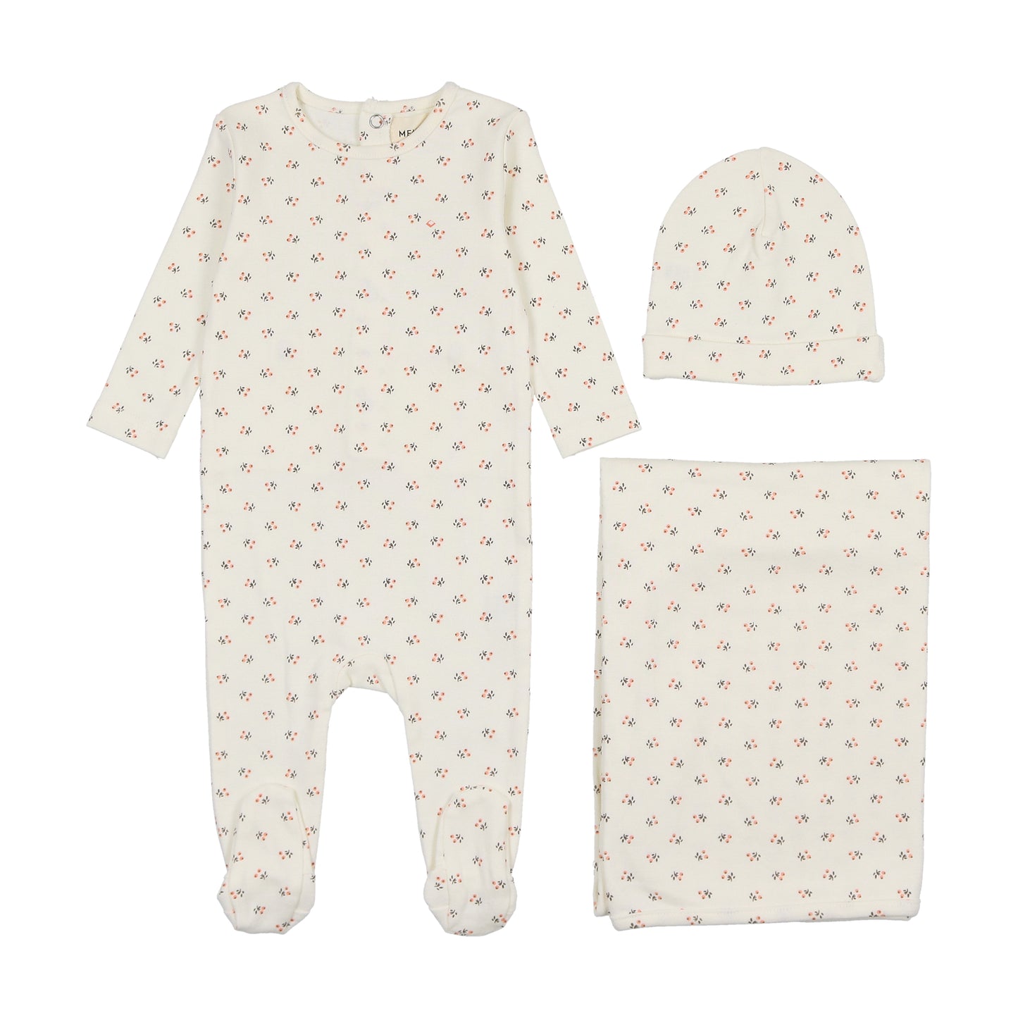 Mema Knits Bud Print Three Piece Set