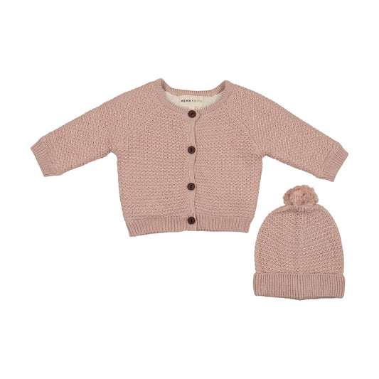 Mema Knit Sherpa Lined Jacket + Beanie