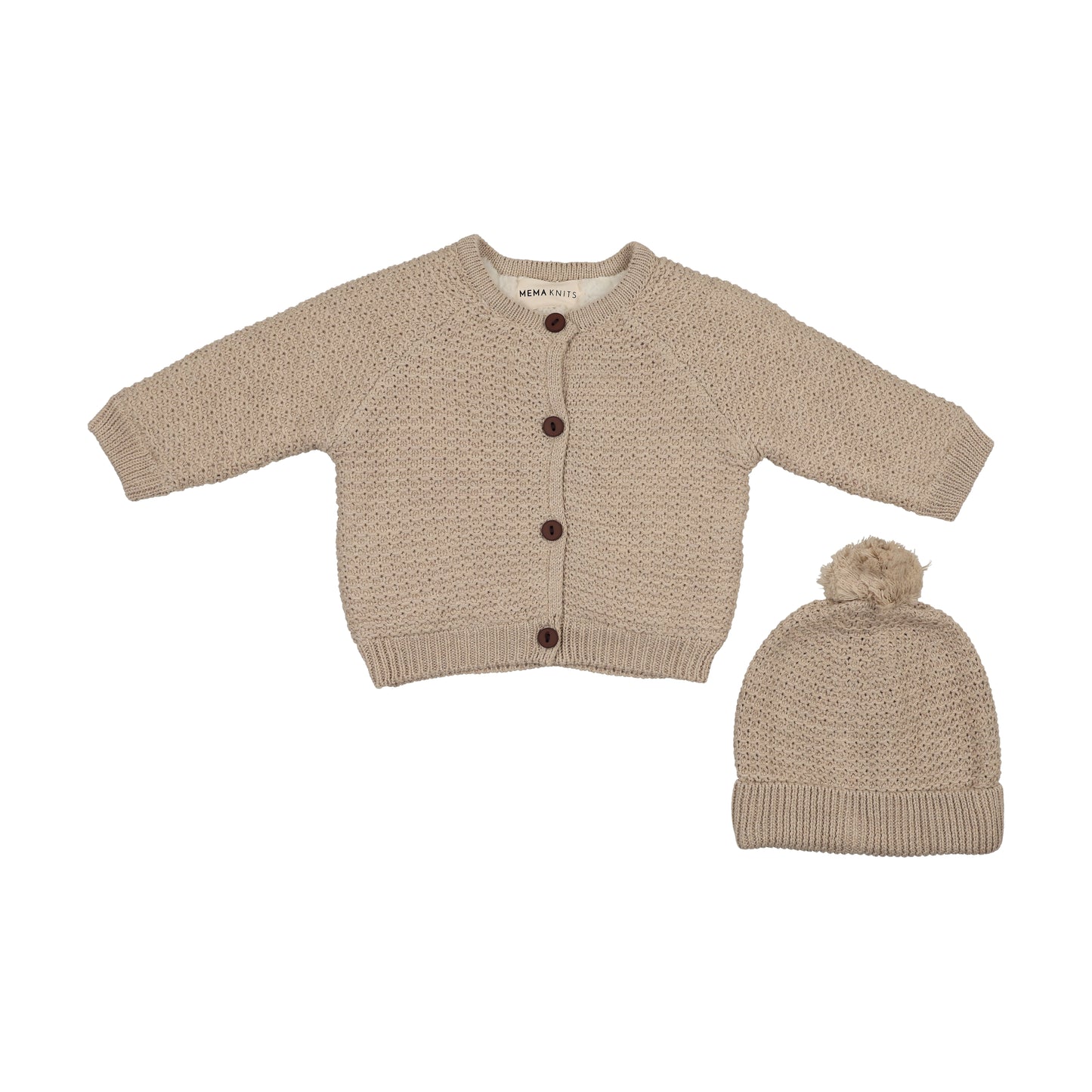 Mema Knit Sherpa Lined Jacket + Beanie