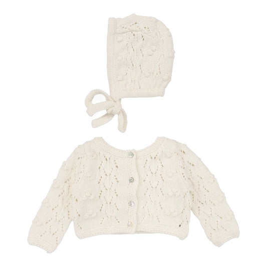 Lilette Popcorn Weave Cardigan Set