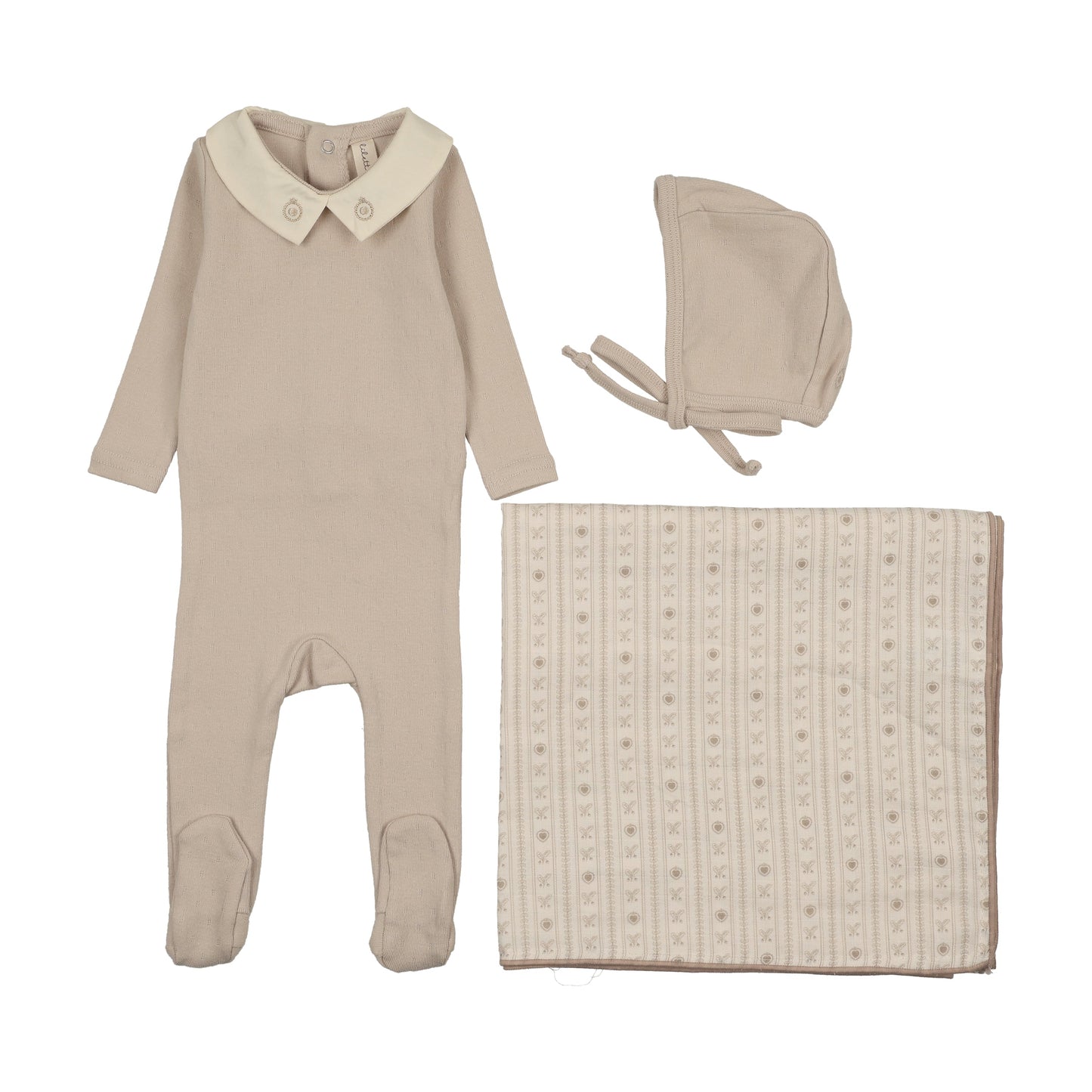 Lilette Sweetheart Collar Layette Set