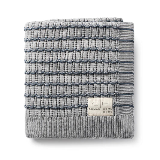 Domani Home Striated Scallop Blanket Blue