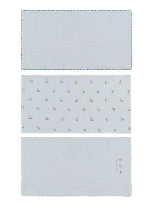 Kipp Petits Amis Burp Cloth Set of 3 - Blue