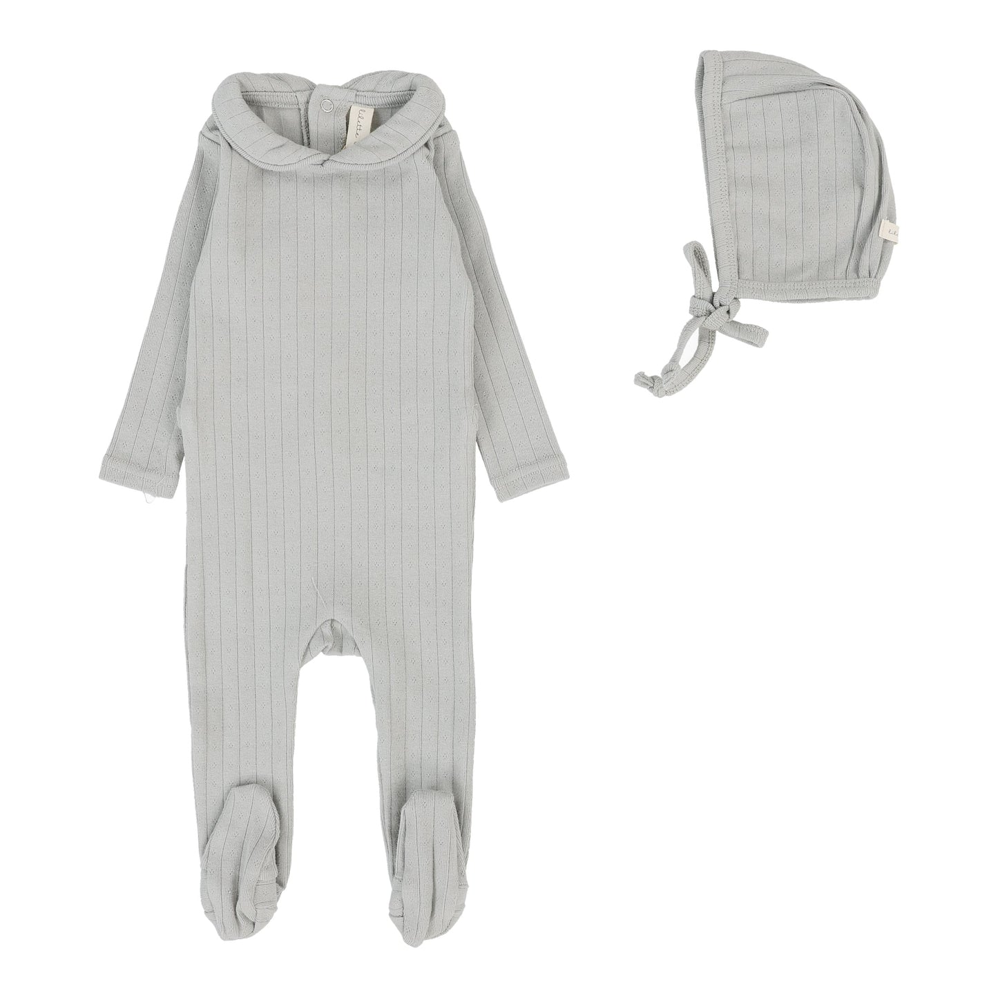 Lilette Fine Pointelle Collar Footie Set