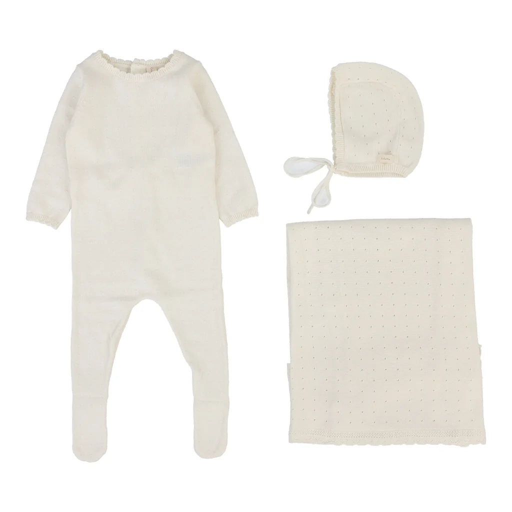 Lilette Dotty Knit Layette Set