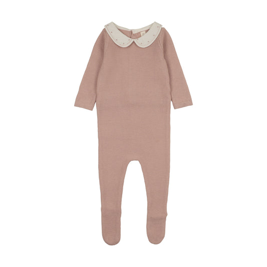 Lilette Embroidered Knit Collar Footie