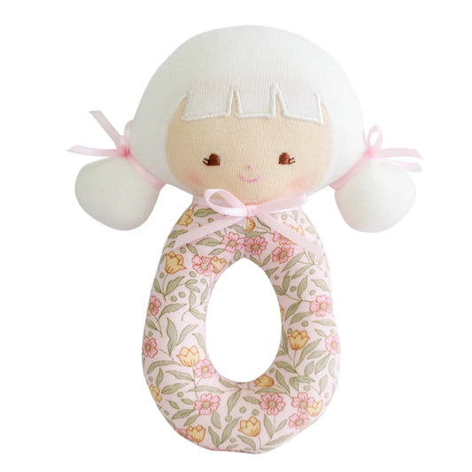 Alimrose Audrey Grab Rattle Blossom Lily Pink