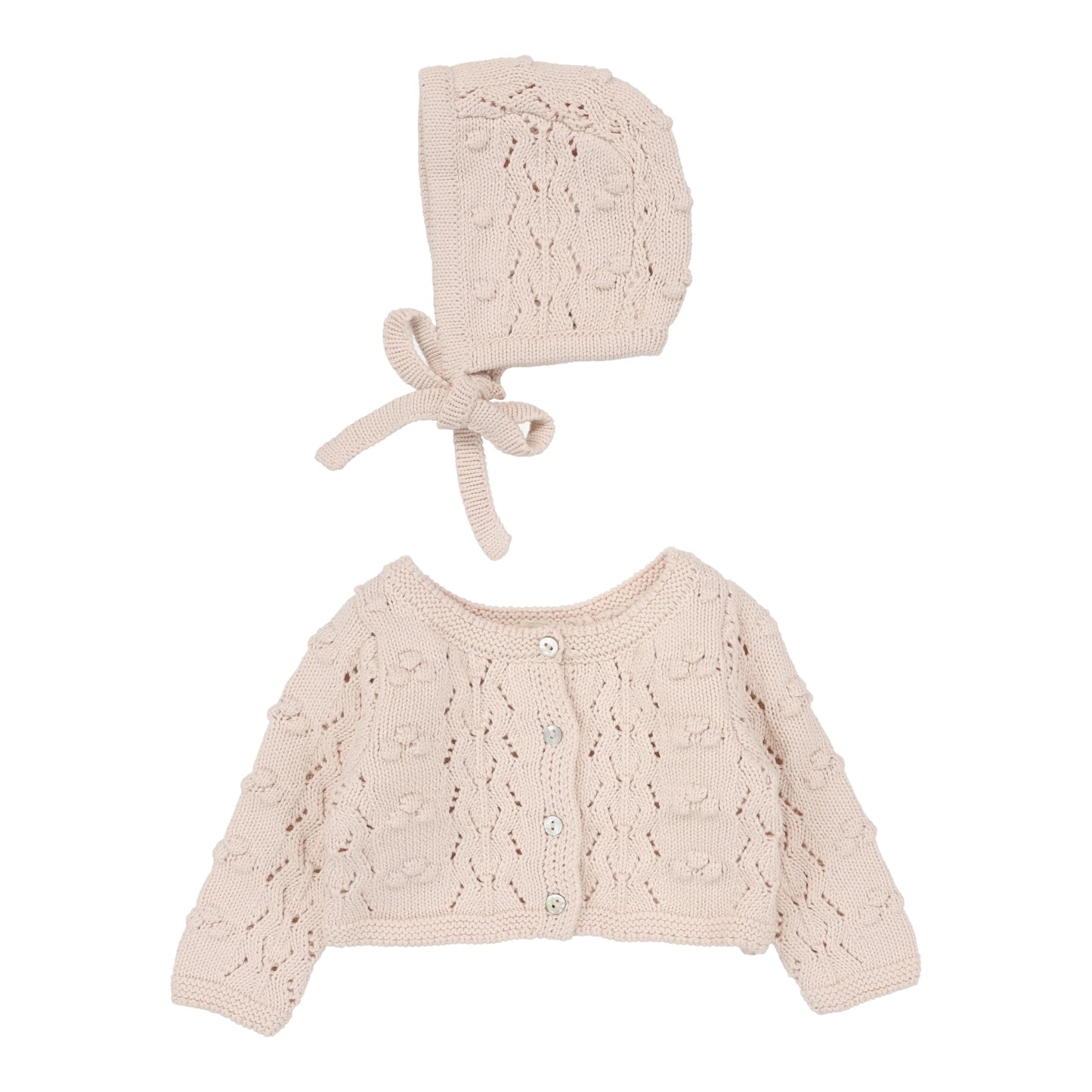 Lilette Popcorn Weave Cardigan Set