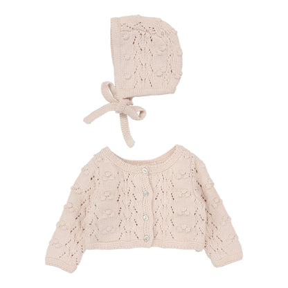 Lilette Popcorn Weave Cardigan Set