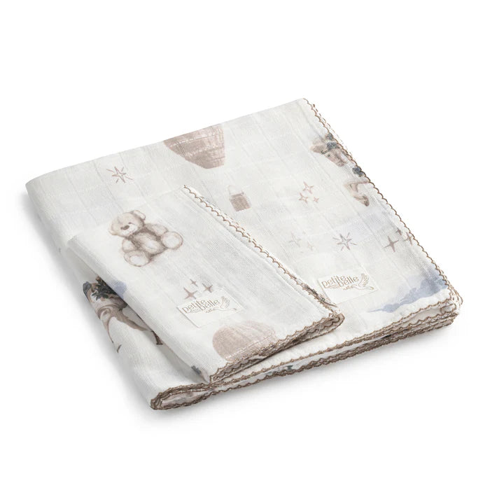 Petit Belle Swaddle Burp Cloth Set